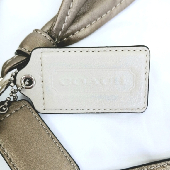 NWOT Coach Kristin Sequin Op Art Hobo Bag Tan Pink Logo L1082-16791 Shoulder - Picture 10 of 16